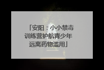 安阳：小小禁毒训练营护航青少年远离药物滥用