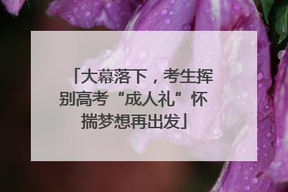 大幕落下，考生挥别高考“成人礼”怀揣梦想再出发