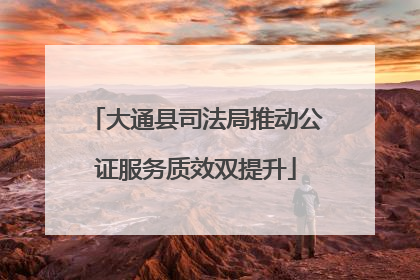 大通县司法局推动公证服务质效双提升