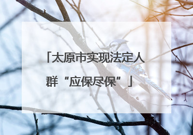 太原市实现法定人群“应保尽保”