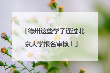 德州这些学子通过北京大学报名审核！