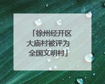 徐州经开区大庙村被评为全国文明村