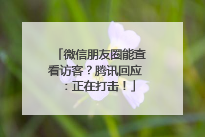 微信朋友圈能查看访客？腾讯回应：正在打击！