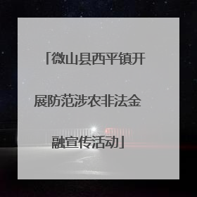 微山县西平镇开展防范涉农非法金融宣传活动