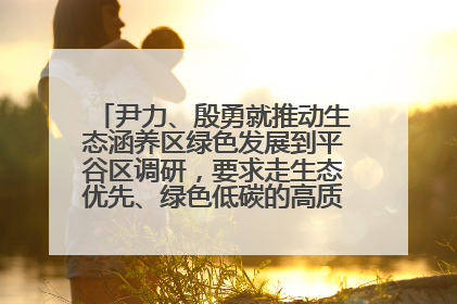 尹力、殷勇就推动生态涵养区绿色发展到平谷区调研，要求走生态优先、绿色低碳的高质量发展之路