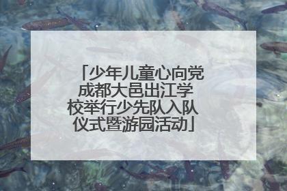 少年儿童心向党 成都大邑出江学校举行少先队入队仪式暨游园活动