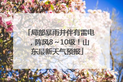 局部暴雨并伴有雷电，阵风8～10级！山东最新天气预报
