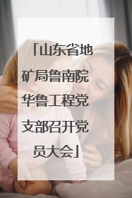 山东省地矿局鲁南院华鲁工程党支部召开党员大会