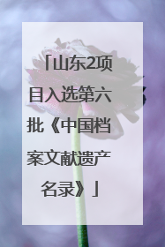 山东2项目入选第六批《中国档案文献遗产名录》