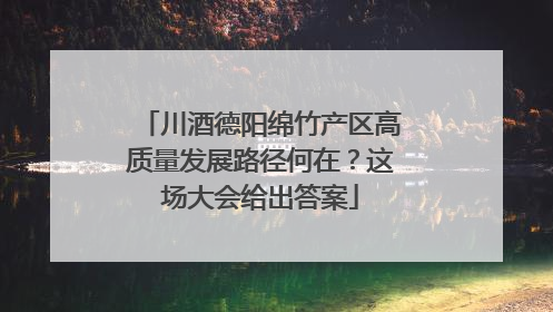 川酒德阳绵竹产区高质量发展路径何在？这场大会给出答案