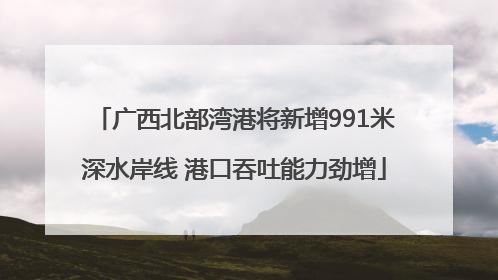 广西北部湾港将新增991米深水岸线 港口吞吐能力劲增