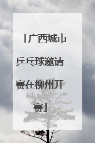 广西城市乒乓球邀请赛在柳州开赛