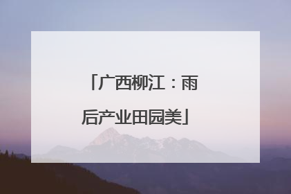 广西柳江：雨后产业田园美