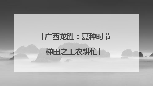广西龙胜：夏种时节 梯田之上农耕忙