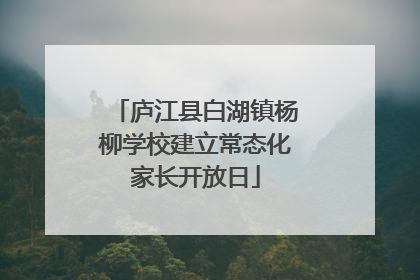 庐江县白湖镇杨柳学校建立常态化家长开放日