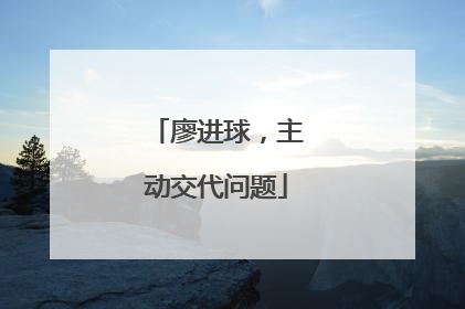 廖进球，主动交代问题