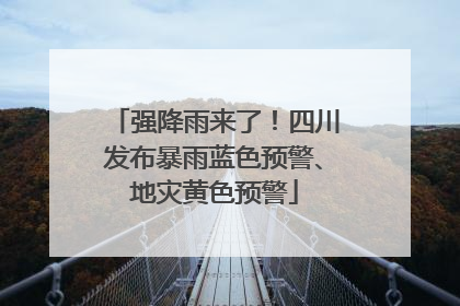 强降雨来了！四川发布暴雨蓝色预警、地灾黄色预警