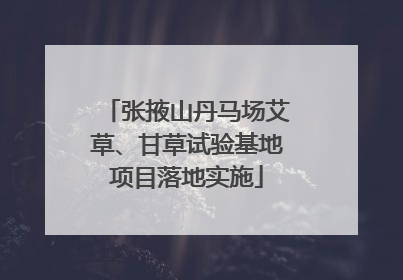张掖山丹马场艾草、甘草试验基地项目落地实施