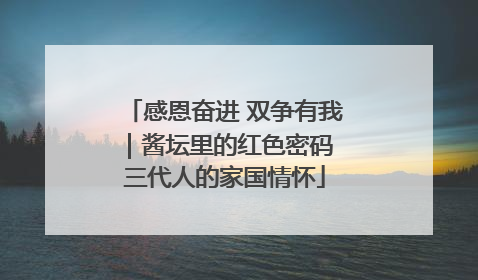 感恩奋进 双争有我｜酱坛里的红色密码 三代人的家国情怀