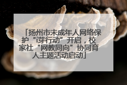 扬州市未成年人网络保护“i芽行动”开启，校家社“网教同向”协同育人主题活动启动