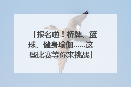 报名啦！桥牌、篮球、健身瑜伽……这些比赛等你来挑战