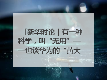 新华时论｜有一种科学，叫“无用”——也谈华为的“黄大年茶思屋”