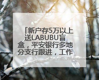 新户存5万以上送LABUBU盲盒，平安银行多地分支行跟进，工作人员：是行里统一的，进货渠道不清楚