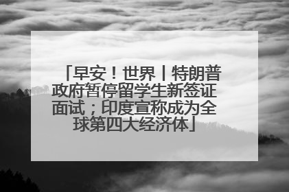 早安！世界丨特朗普政府暂停留学生新签证面试；印度宣称成为全球第四大经济体