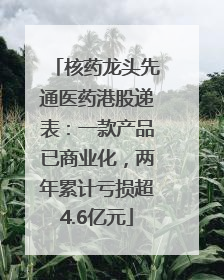 核药龙头先通医药港股递表：一款产品已商业化，两年累计亏损超4.6亿元
