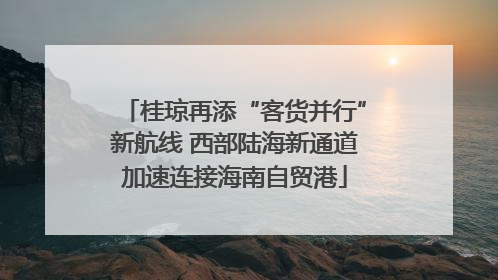 桂琼再添“客货并行”新航线 西部陆海新通道加速连接海南自贸港