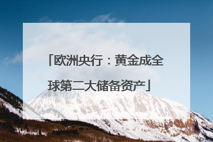 欧洲央行：黄金成全球第二大储备资产