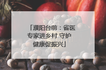 濮阳台前：省医专家进乡村 守护健康促振兴