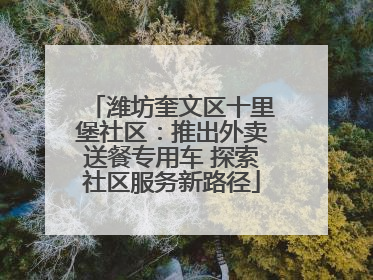 潍坊奎文区十里堡社区：推出外卖送餐专用车 探索社区服务新路径