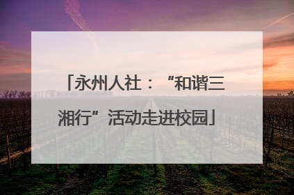 永州人社：“和谐三湘行”活动走进校园