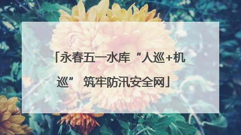 永春五一水库“人巡+机巡” 筑牢防汛安全网