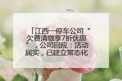 江西一停车公司“欠费清缴享7折优惠”，公司回应：活动属实，已建立常态化诉讼追缴机制