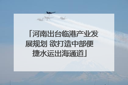 河南出台临港产业发展规划 欲打造中部便捷水运出海通道
