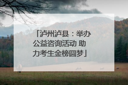 泸州泸县：举办公益咨询活动 助力考生金榜圆梦