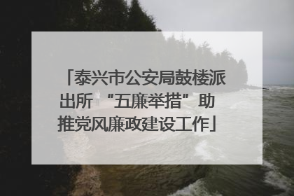 泰兴市公安局鼓楼派出所 “五廉举措”助推党风廉政建设工作