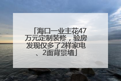 海口一业主花47万元定制装修，验房发现仅多了2样家电、2面背景墙