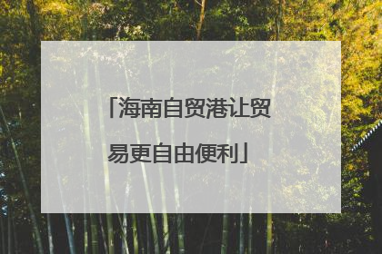 海南自贸港让贸易更自由便利