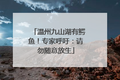 温州九山湖有鳄鱼！专家呼吁：请勿随意放生