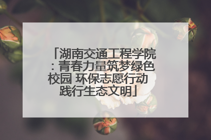 湖南交通工程学院：青春力量筑梦绿色校园 环保志愿行动践行生态文明