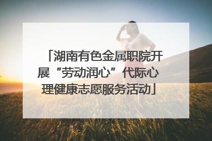 湖南有色金属职院开展“劳动润心”代际心理健康志愿服务活动