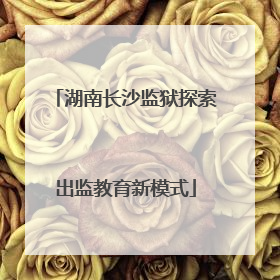 湖南长沙监狱探索出监教育新模式