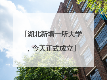 湖北新增一所大学，今天正式成立
