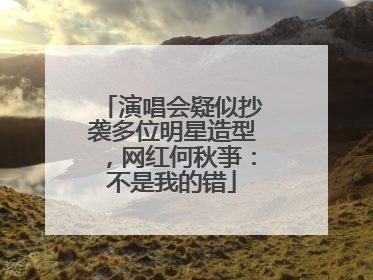 演唱会疑似抄袭多位明星造型，网红何秋亊：不是我的错