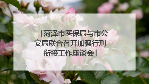 菏泽市医保局与市公安局联合召开加强行刑衔接工作座谈会
