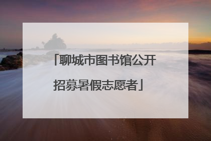 聊城市图书馆公开招募暑假志愿者