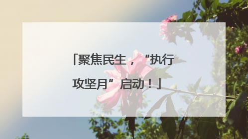 聚焦民生，“执行攻坚月”启动！
